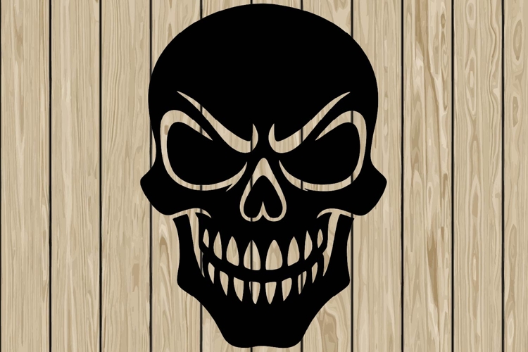 Halloween skull stencil silhouette SVG