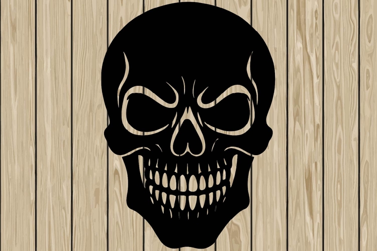 Halloween skull stencil silhouette SVG
