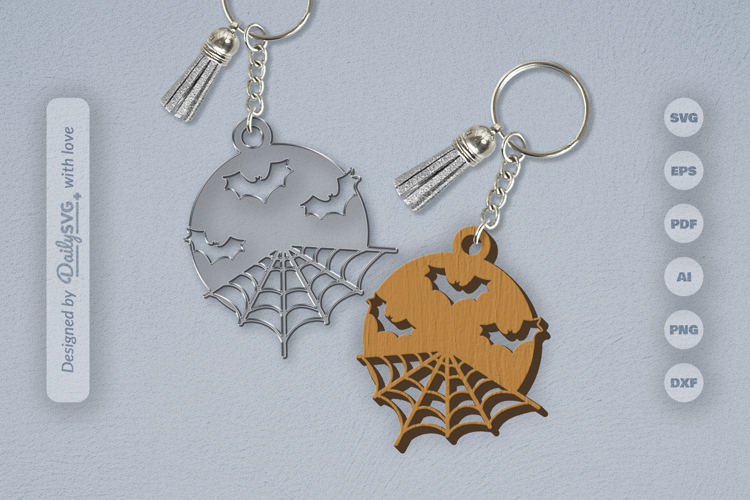 Halloween Spider Web Keychain SVG