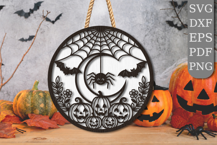 Halloween Spider Web Wall Decor Laser Cut SVG