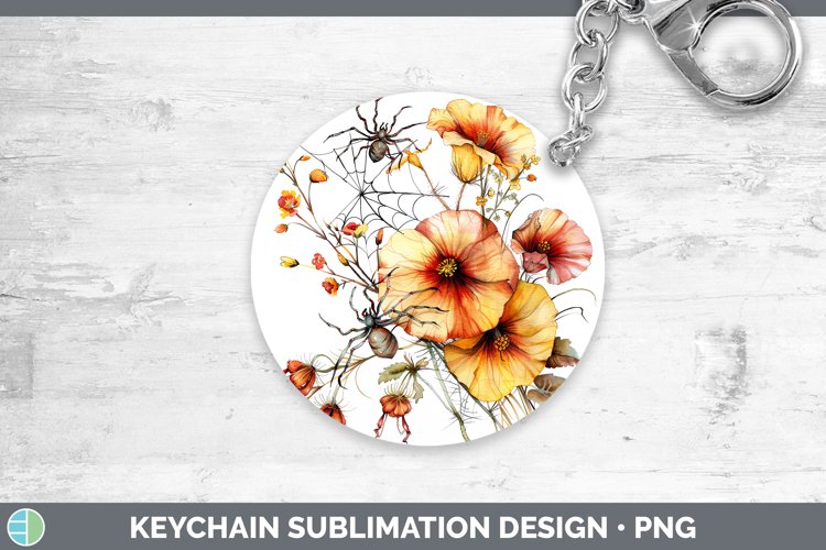 GorgeousHalloween Spiderweb Flowers Keychain design.