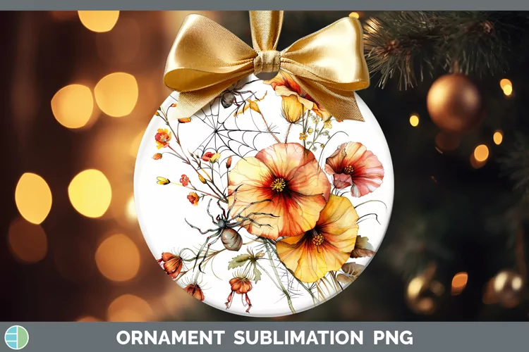 Halloween Spiderweb Flowers Abutilon Ornament Sublimation Ba