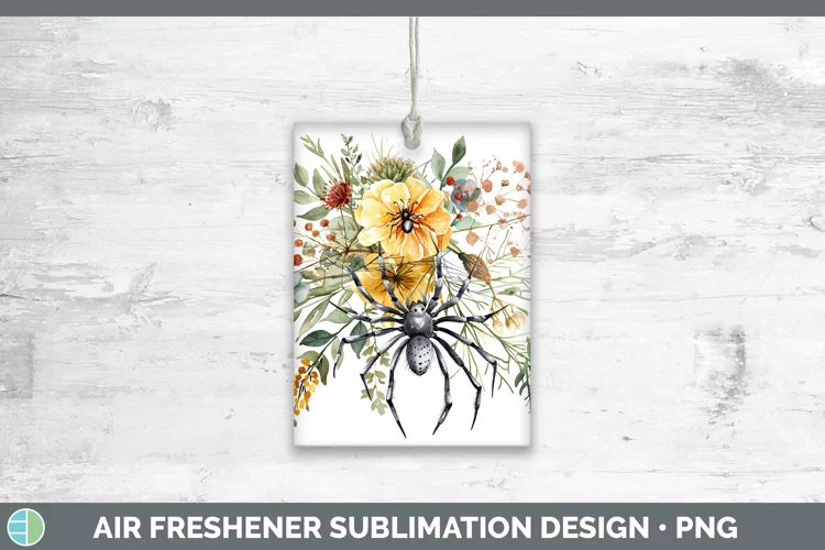 Halloween Spiderweb Flowers Acacia Air Freshener Sublimation