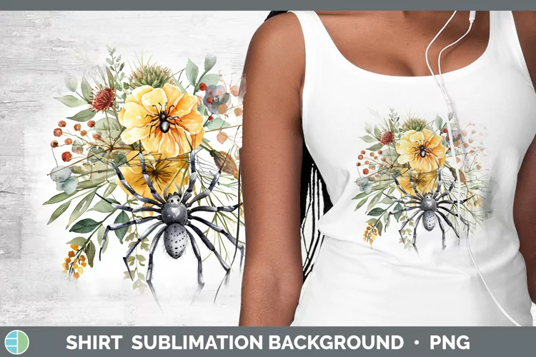 Halloween Spiderweb Flowers Acacia Shirt Sublimation Sublima
