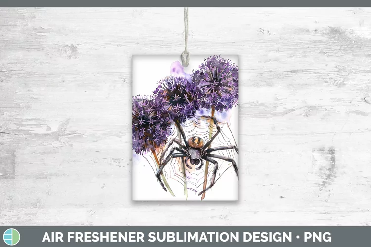 Halloween Spiderweb Flowers Allium Air Freshener Sublimation