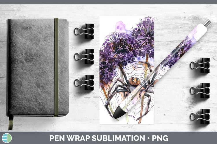 GorgeousHalloween Spiderweb Flowers Pen Wrap design.