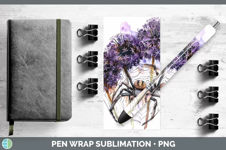 Halloween Spiderweb Flowers Allium Pen Wrap Sublimation Epox