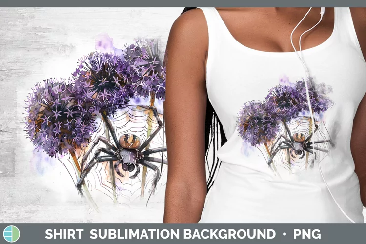Halloween Spiderweb Flowers Allium Shirt Sublimation Sublima