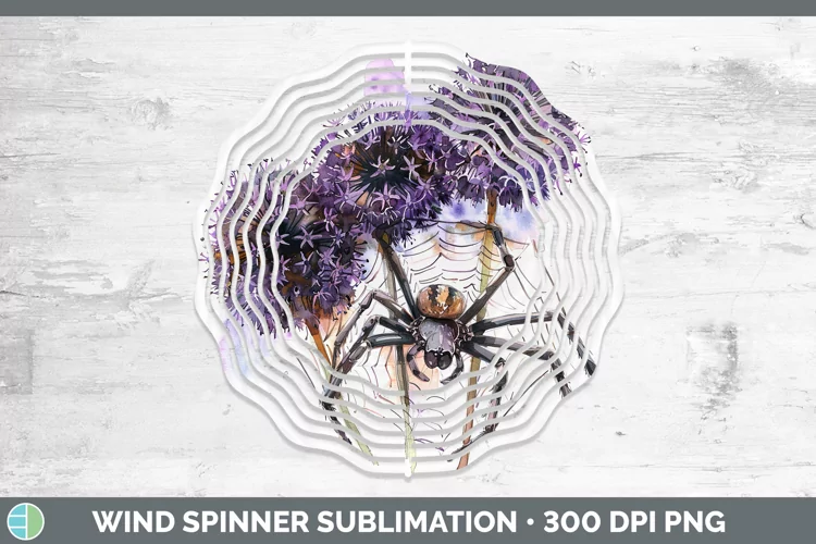 Halloween Spiderweb Flowers Allium Wind Spinner Sublimation
