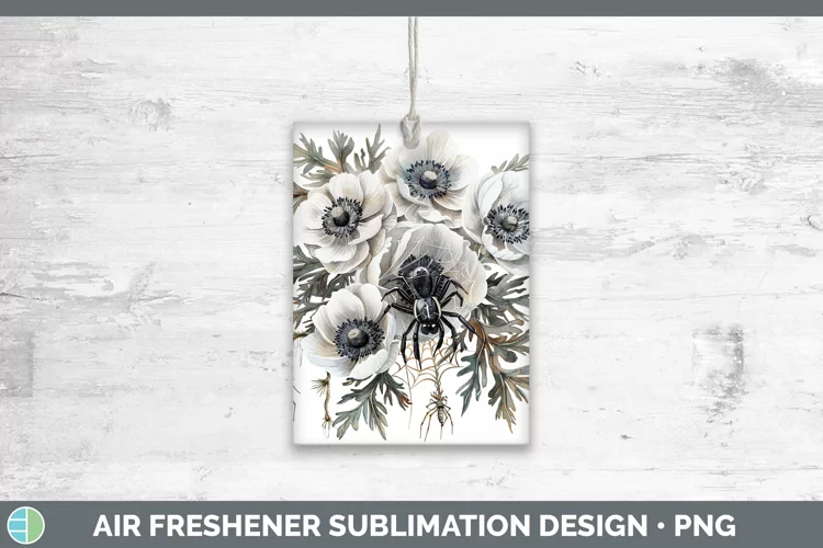 Halloween Spiderweb Flowers Anemone Air Freshener Sublimatio