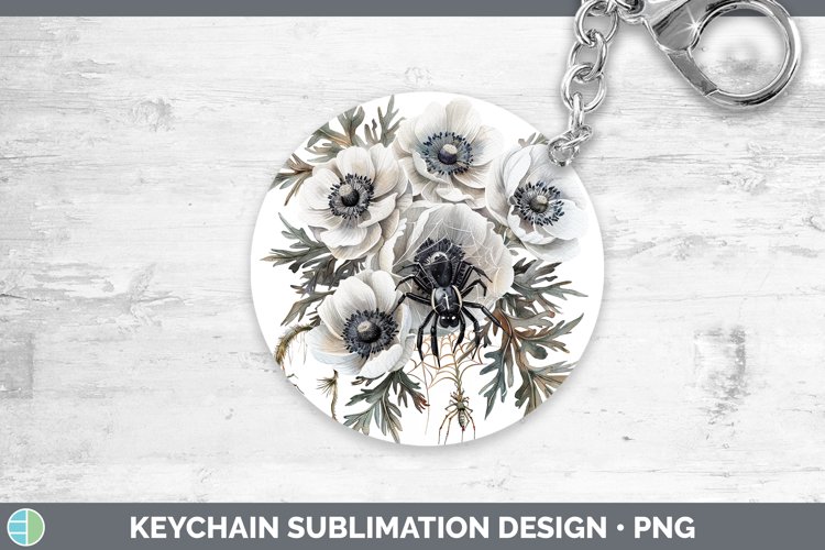 GorgeousHalloween Spiderweb Flowers Keychain design.