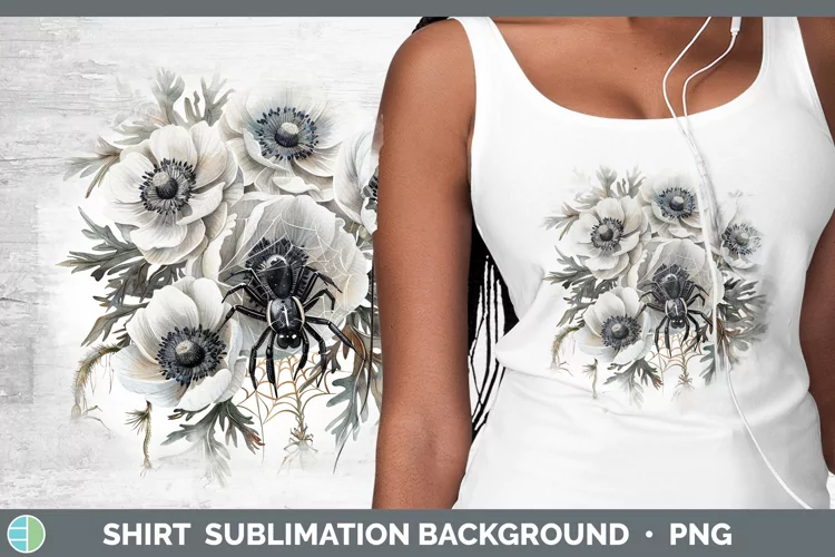 Halloween Spiderweb Flowers Anemone Shirt Sublimation Sublim
