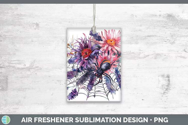 Halloween Spiderweb Flowers Aster Air Freshener Sublimation