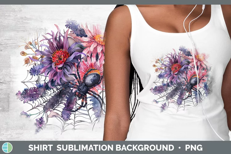Halloween Spiderweb Flowers Aster Shirt Sublimation Sublimat