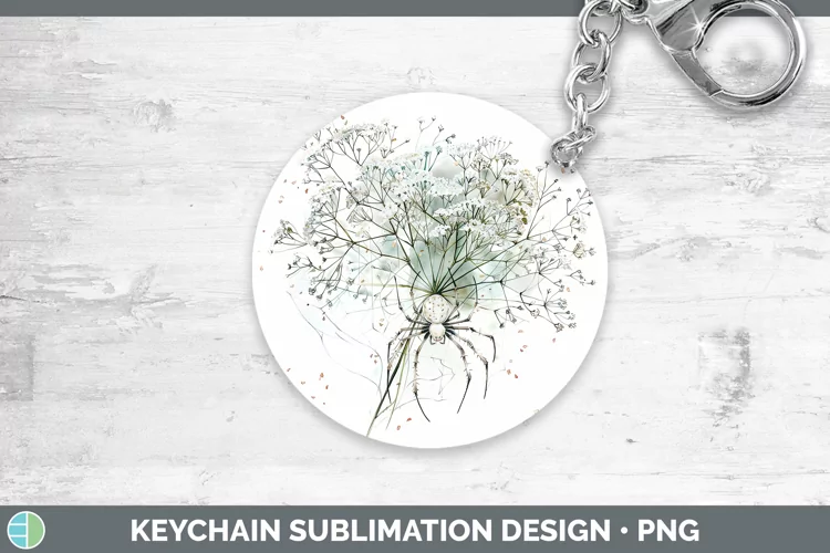 Halloween Spiderweb Flowers Babys Breath Gypsophila Keychain