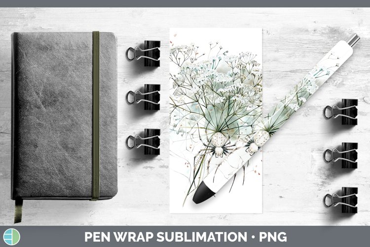 GorgeousHalloween Spiderweb Flowers Pen Wrap design.