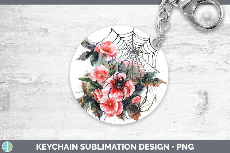 GorgeousHalloween Spiderweb Flowers Keychain design.