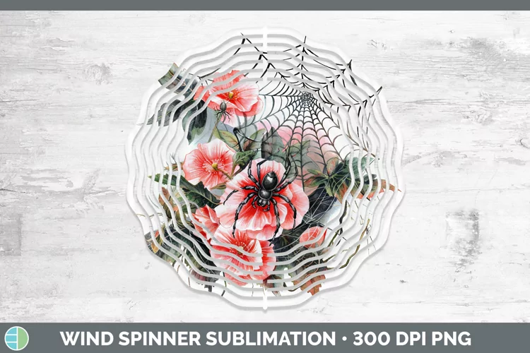Halloween Spiderweb Flowers Begonia Wind Spinner Sublimation