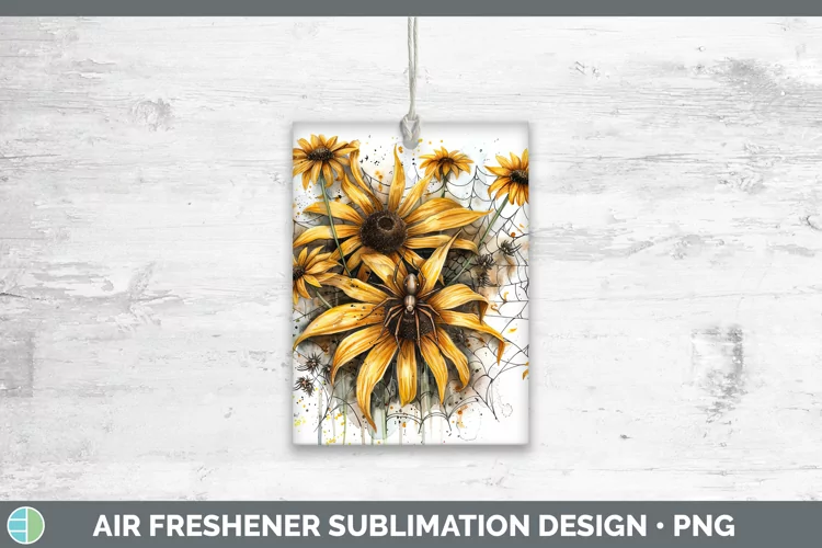 Halloween Spiderweb Flowers Black-eyed Susan Air Freshener S