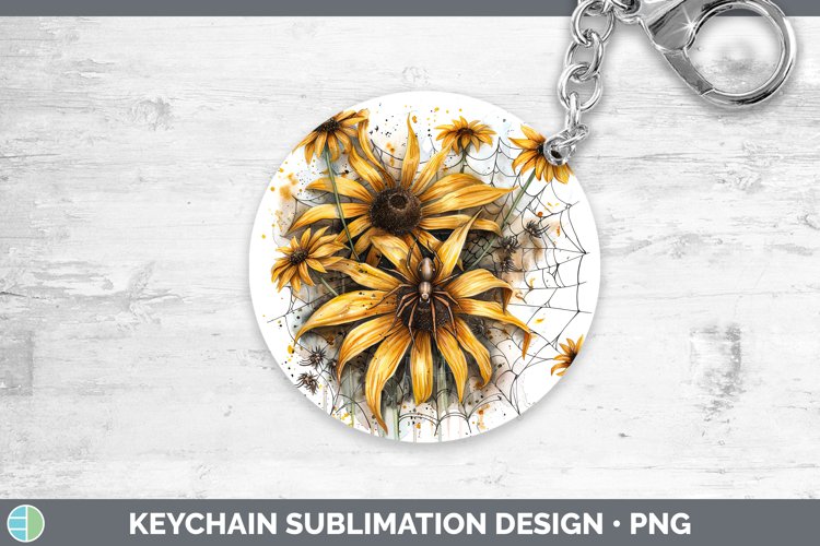 GorgeousHalloween Spiderweb Flowers Keychain design.