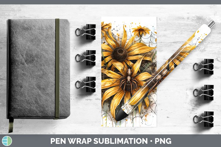 GorgeousHalloween Spiderweb Flowers Pen Wrap design.