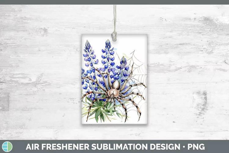 Halloween Spiderweb Flowers Bluebonnet Air Freshener Sublima