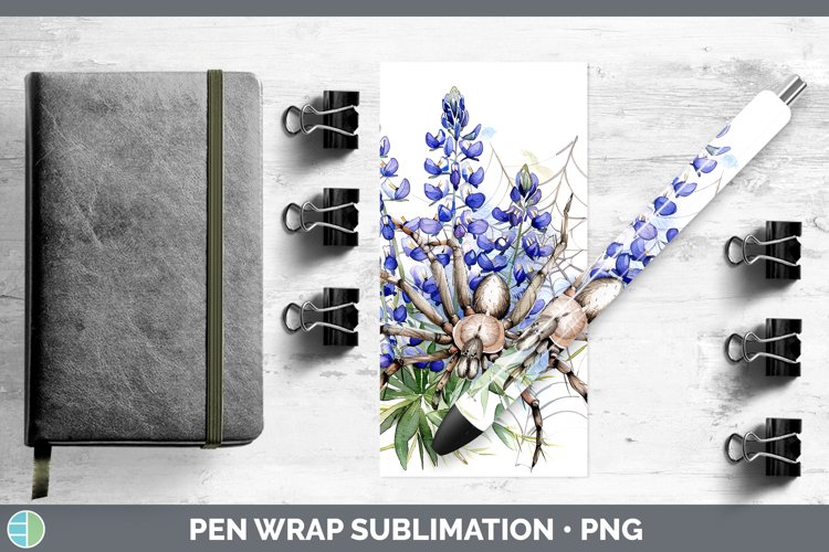 GorgeousHalloween Spiderweb Flowers Pen Wrap design.