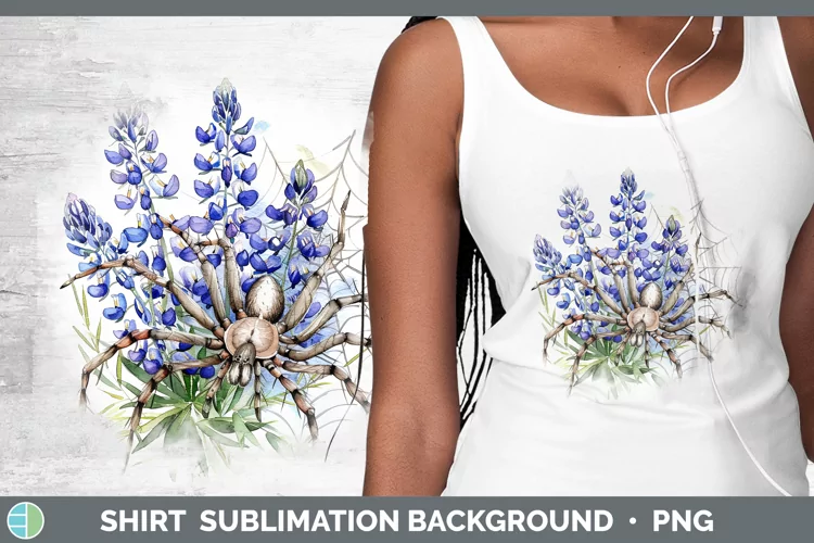 Halloween Spiderweb Flowers Bluebonnet Shirt Sublimation Sub