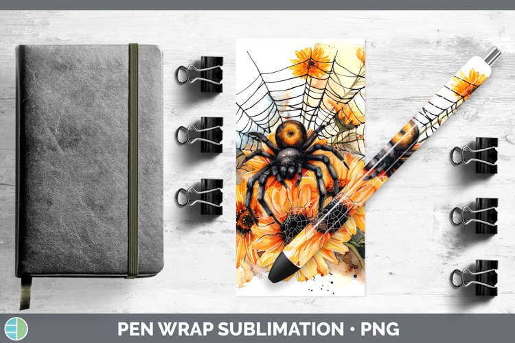 GorgeousHalloween Spiderweb Flowers Pen Wrap design.