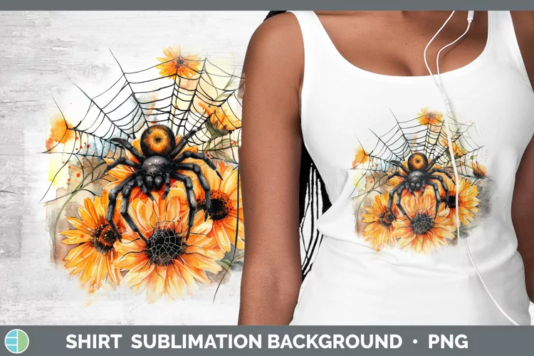 Halloween Spiderweb Flowers Calendula Shirt Sublimation Subl