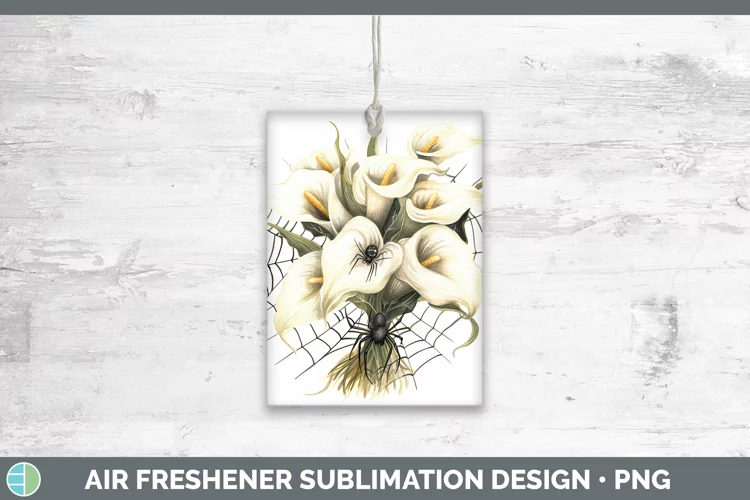 Halloween Spiderweb Flowers Calla Lily Air Freshener Sublima