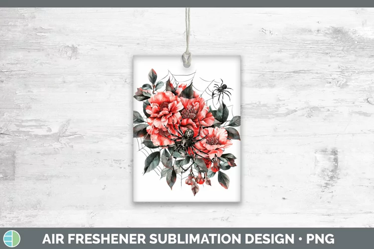 Halloween Spiderweb Flowers Camellia Air Freshener Sublimati