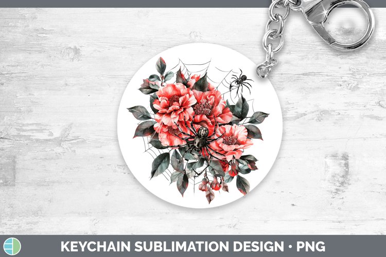 GorgeousHalloween Spiderweb Flowers Keychain design.