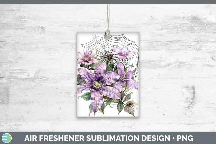 Halloween Spiderweb Flowers Clematis Air Freshener Sublimati
