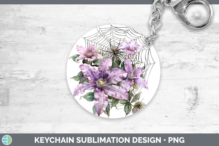 GorgeousHalloween Spiderweb Flowers Keychain design.