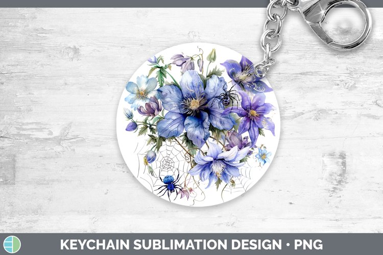 GorgeousHalloween Spiderweb Flowers Keychain design.
