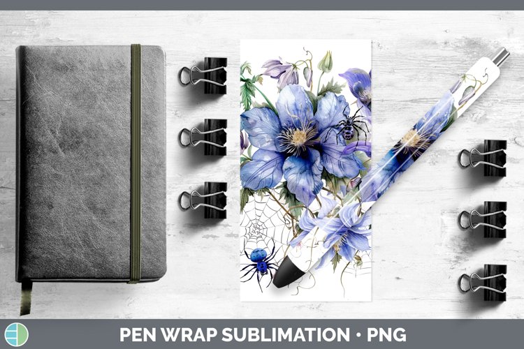 GorgeousHalloween Spiderweb Flowers Pen Wrap design.