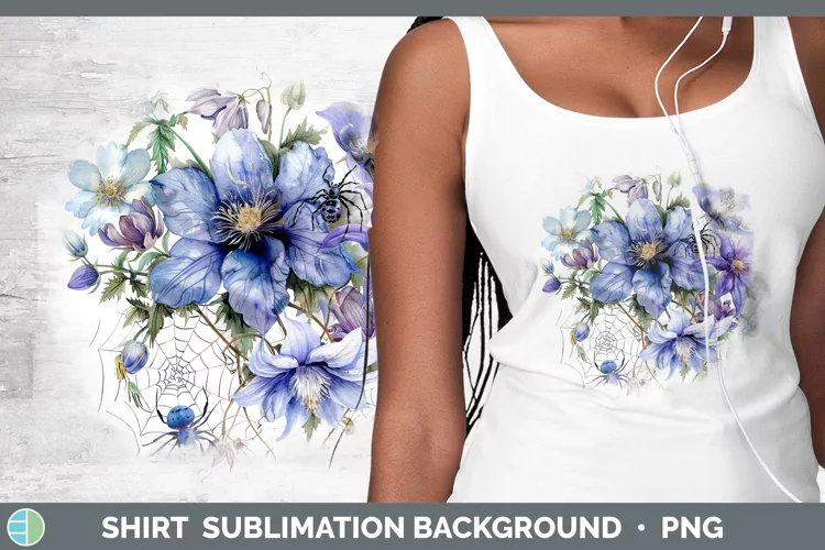Halloween Spiderweb Flowers Columbine Shirt Sublimation Subl