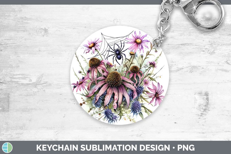 GorgeousHalloween Spiderweb Flowers Keychain design.