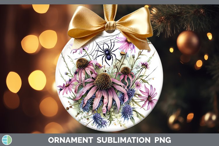 GorgeousHalloween Spiderweb Flowers Ornament design.
