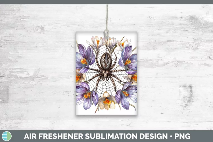 Halloween Spiderweb Flowers Crocus Air Freshener Sublimation