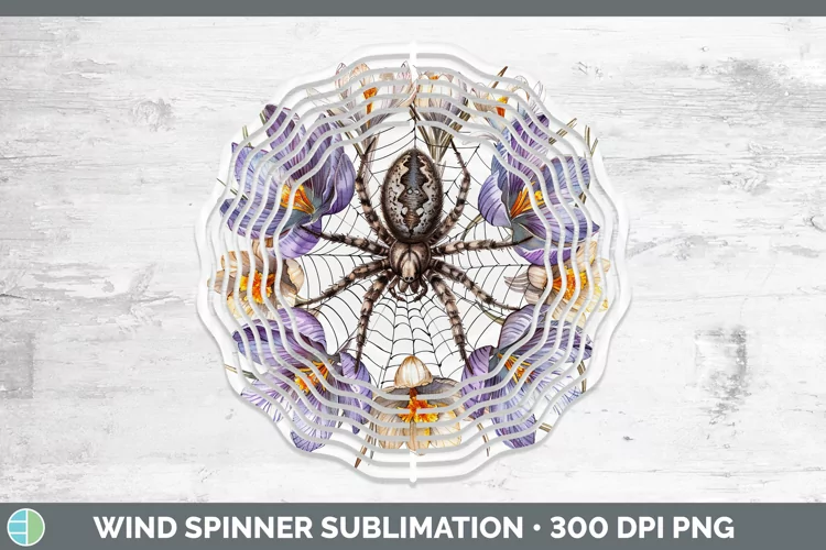 Halloween Spiderweb Flowers Crocus Wind Spinner Sublimation