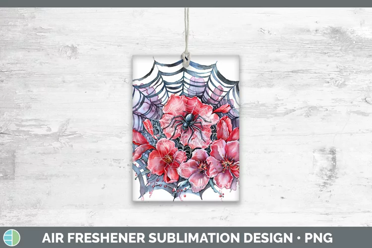 Halloween Spiderweb Flowers Cyclamen Air Freshener Sublimati