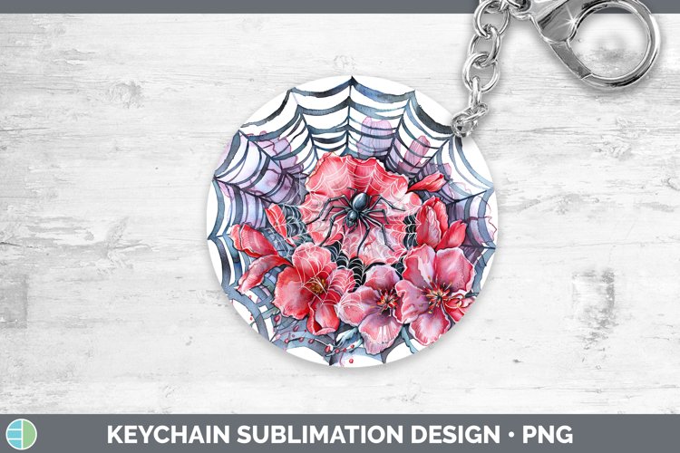 GorgeousHalloween Spiderweb Flowers Keychain design.