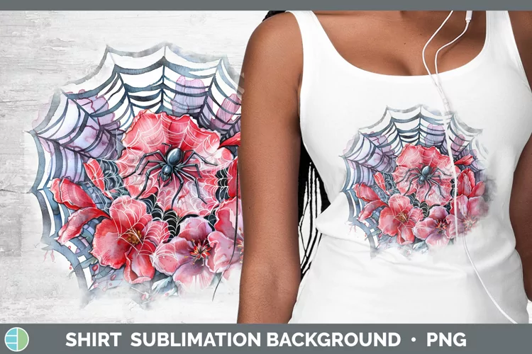 Halloween Spiderweb Flowers Cyclamen Shirt Sublimation Subli