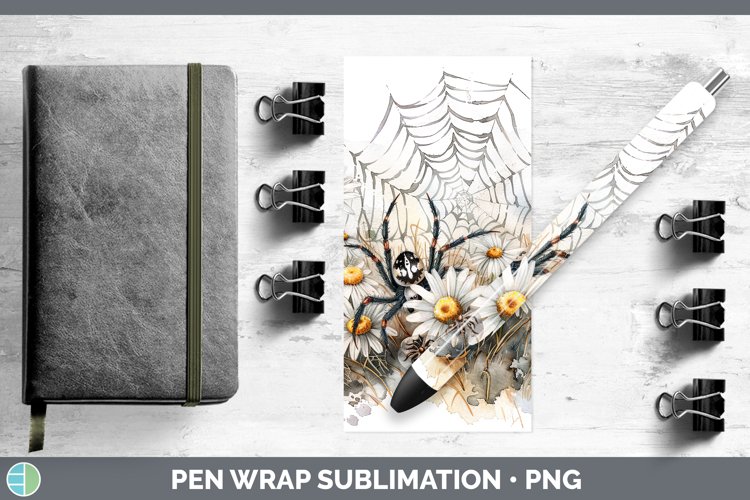 GorgeousHalloween Spiderweb Flowers Pen Wrap design.