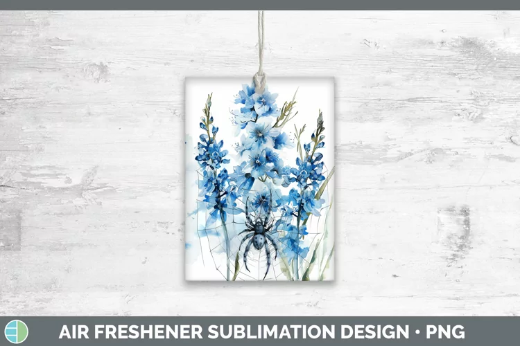 Halloween Spiderweb Flowers Delphinium Air Freshener Sublima
