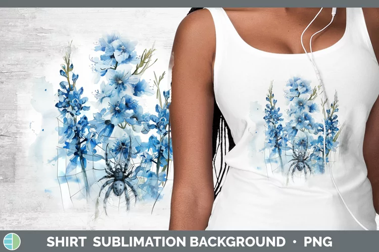 Halloween Spiderweb Flowers Delphinium Shirt Sublimation Sub
