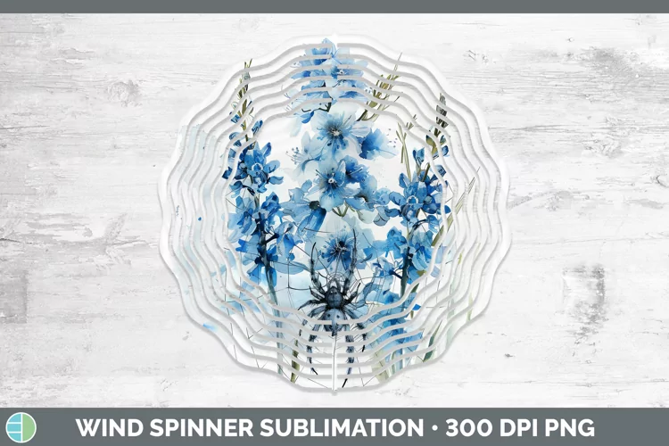 Halloween Spiderweb Flowers Delphinium Wind Spinner Sublimat