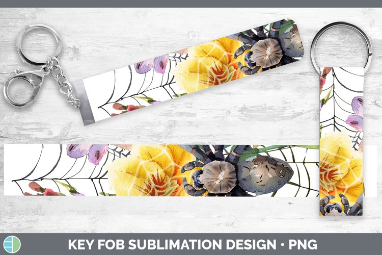 Halloween Spiderweb Flowers Freesia Key Fob Sublimation Wris